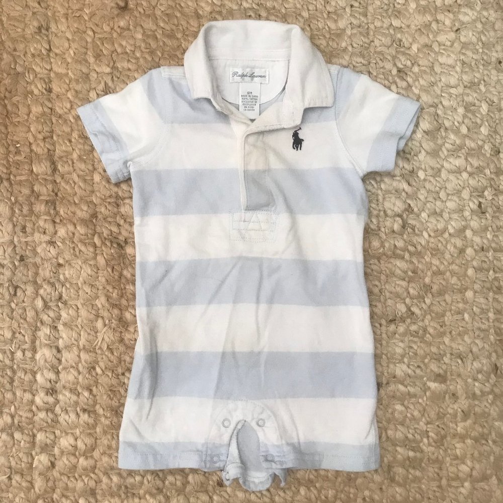 Ralph Lauren Baby Boy Striped Overall / Onesie
